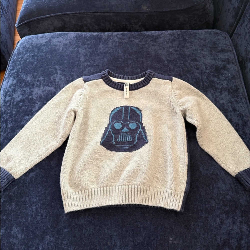 Janie and Jack Navy and Gray Knit Sweater